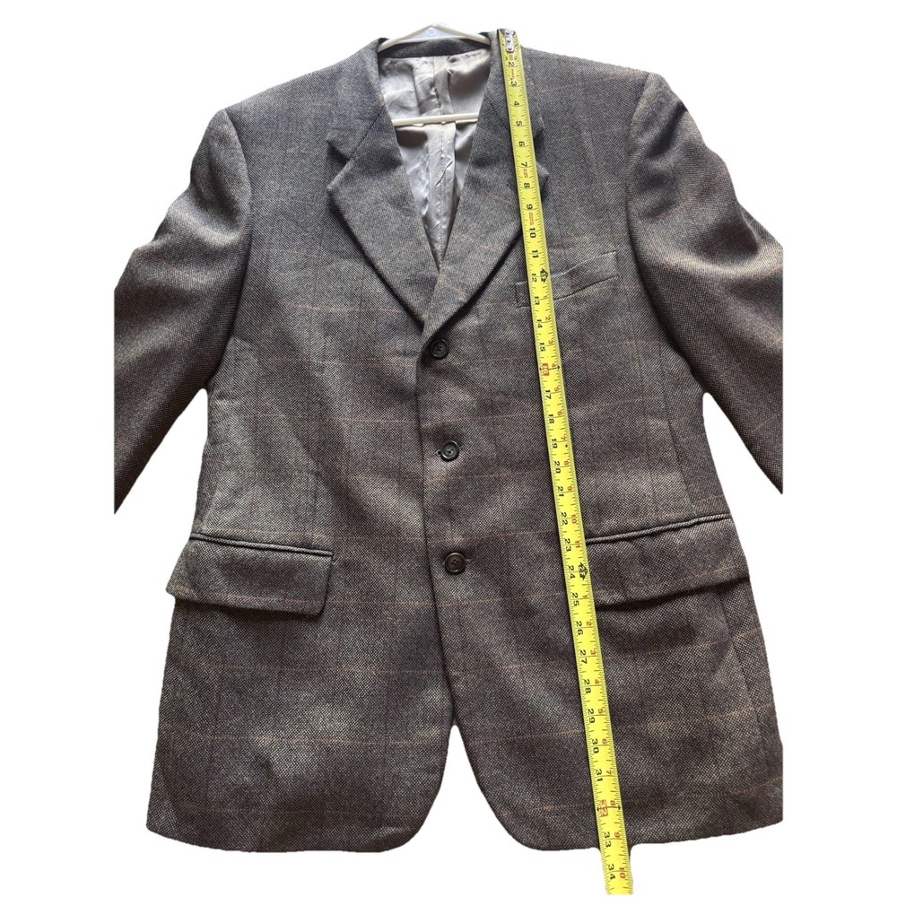 Corneliani Mark Shale Mens Brown Plaid Wool Sport Coat Blazer Made in Italy 42R - Picture 4 of 16